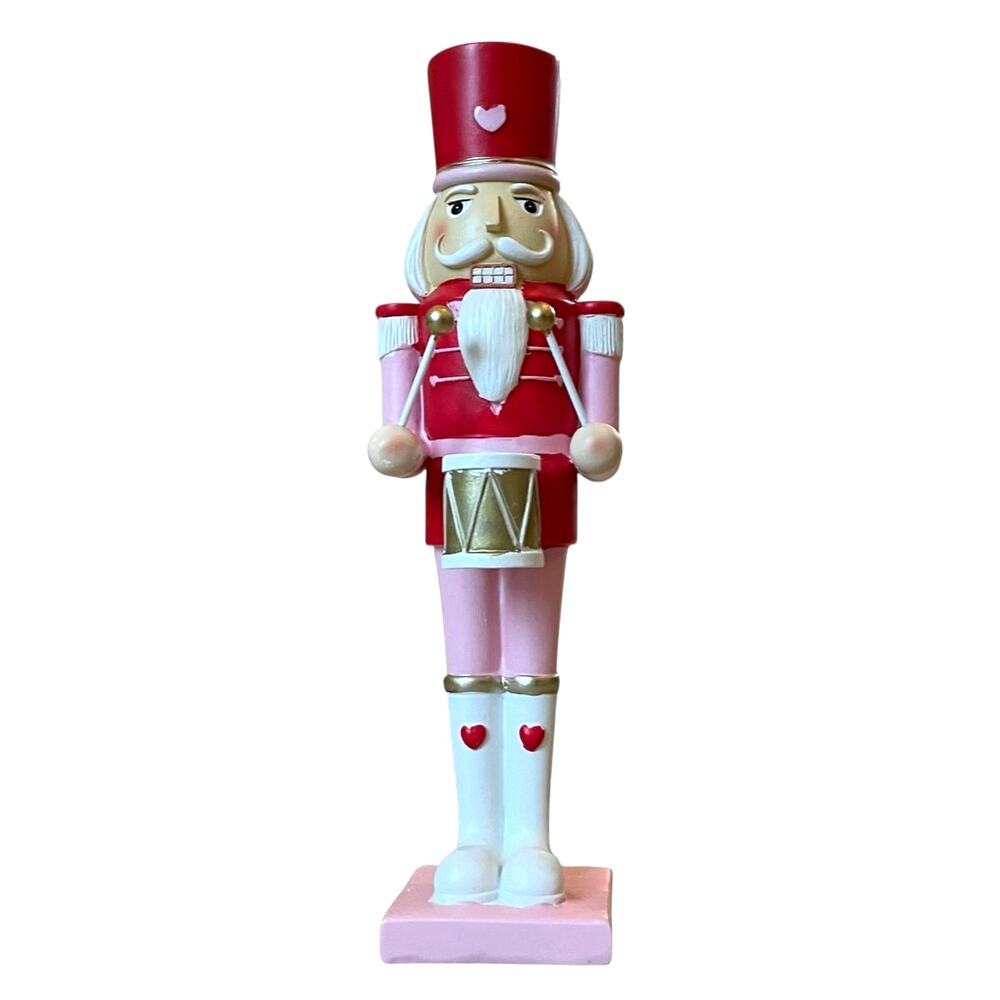Sweet Treats HEARTS Nutcracker Soldier 12.25" Pink Red Valentines Day Decor NEW
